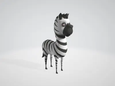 Zebra cartoon 3D model