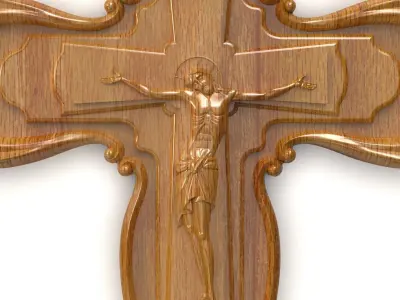 Cross 3D print 3D model wooden 3D model