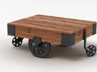 Industrial Side Table 1 3D model