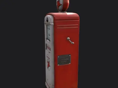 Vintage Gas Pump  Low-poly 3D model