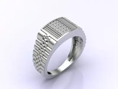 Print Ready STL 3DM  Gents Rings Diamond Men Ring  3D print model order