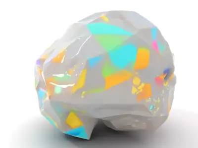 Iridescent Diamond Gem model pack Low-poly 3D model