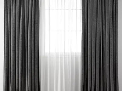 Curtain101 blackout curtains for living room 3D model
