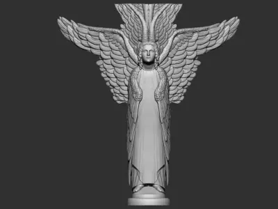 Angel Double Bas Relief model cnc 3D print model 3D print model