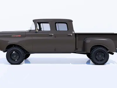 Pickup 1960 F250 Crew Cab Stepside 3D model