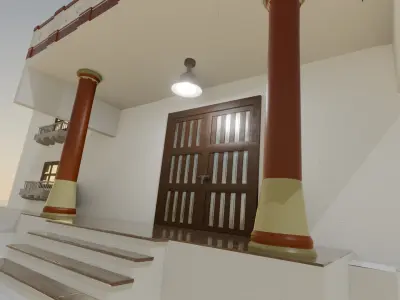 Indian Courtyard House Complete 3D model