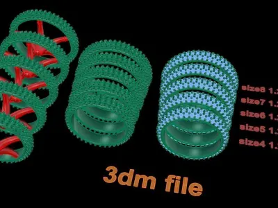 Dainty Cluster Diamond Infinity Band Mix Sizes 4 5 6 7 8 3D print model