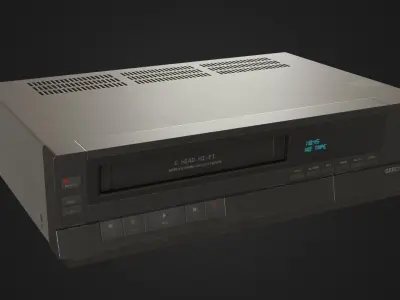 Old VHS recorder VCR 02 Low-poly 3D model