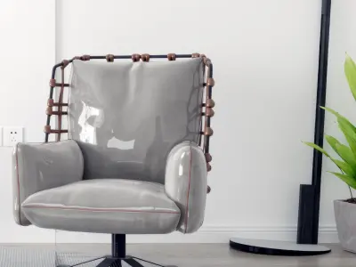 Modern leisure chair fabric 3D model