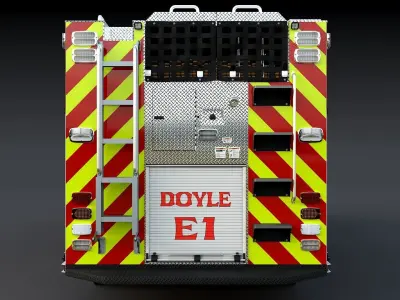 Fire Truck Custom Pumper Doyle Hose Low-poly 3D model