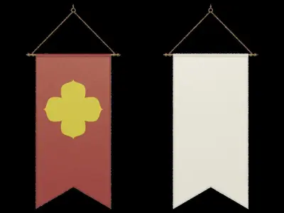 Renaissance Hanging Banner Free low-poly 3D model