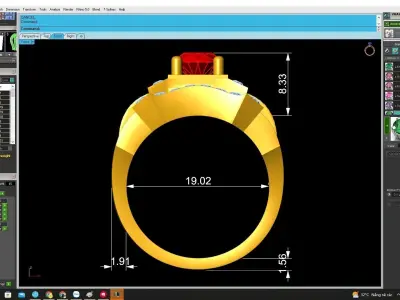 Luxury Geometric Center Stone Diamond Ring for Men 4724 3D print model