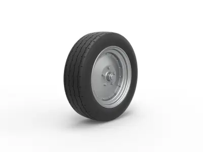 Front wheel of Vintage Funny Car Scale 1 to 25 3D print model