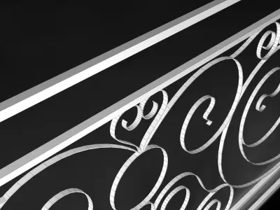 Elegant Decorative Fence for Porch 3D model