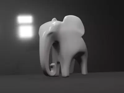 Stylized elephant sculpture 3D model