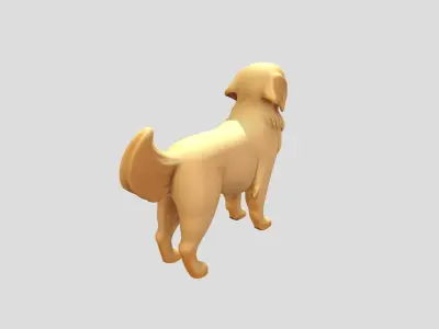 Golden retriever Low-poly 3D model