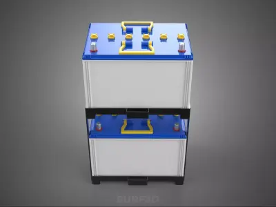 STACKED RACK BRACKET HOLDER CASE MOUNT ACCU BATTERY ACCUMULATOR 3D model