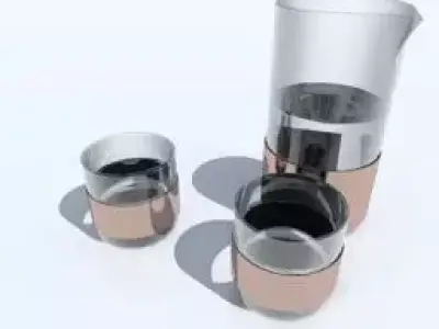 copper glass set Free 3D model