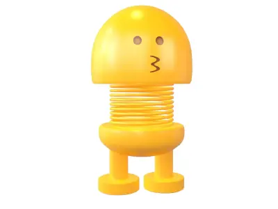 Car Spring Expression Toys Kissing Face v2 001 Low-poly 3D model