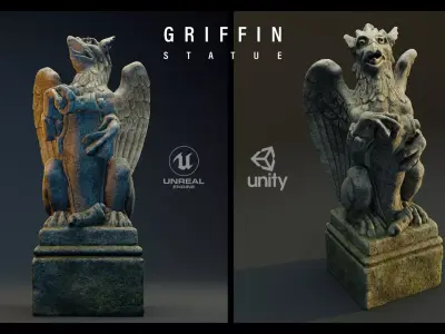 Griffin Statue 4K PBR Low-poly 3D model