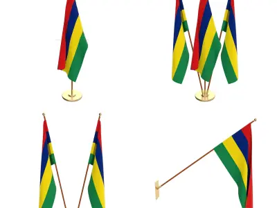Mauritius Flag Pack 3D model