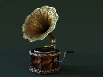 Gramophone PBR high detail 3D model