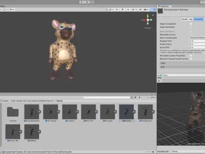 High-Quality 3D Cute Hyena - Animated for Games  Low-poly 3D model