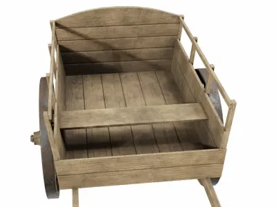 The cart wooden wagon 3D model