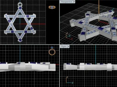 Star of David Pendant 3D print model