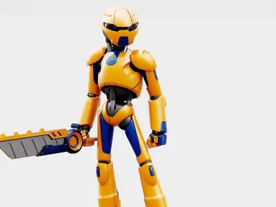 BATLE DROID RF-800 Rigged for Unreal Engine - Unity - MIXAMO 3D model