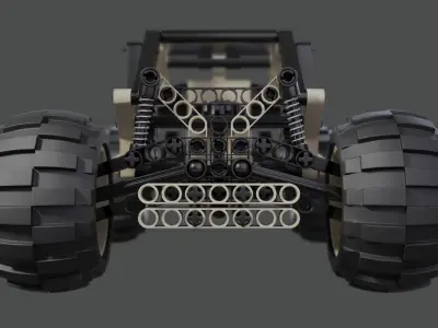 Rigged Lego buggy  3D model