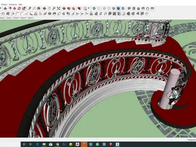 Classical stair case sketchup model 3D model