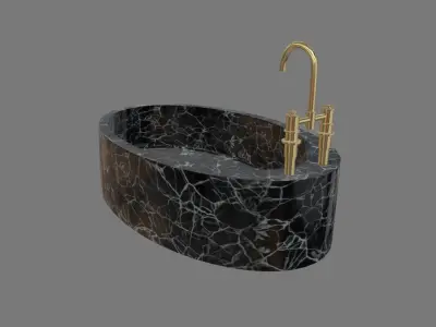 Modern Luxury Bathroom Bathtub Low-poly 3D model