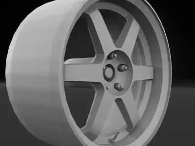 Volk TE37 Style Wheel 3D print model