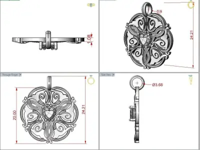 Women pendant 3D print model