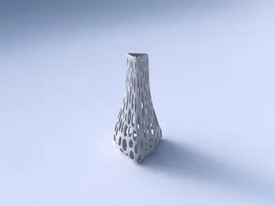 Vase grounded triangle with relaxed organic lattice 3D print model