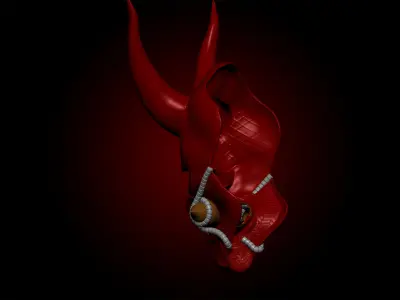 japanese hannya oni demon mask 3D print model