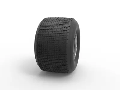 Rear wheel from Sprint car Version 2 Scale 1 to 25 3D print model