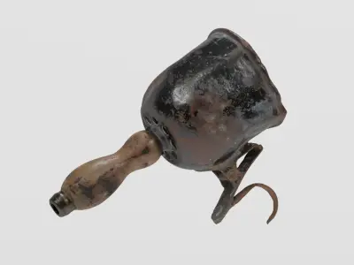 Rusty Lead Lamp Work Light photogrammetry scan PBR 4K textures Low-poly 3D model