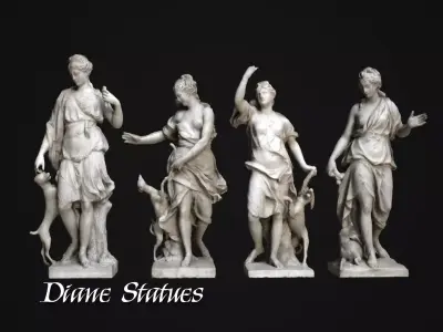 Diane statues Low-poly 3D model