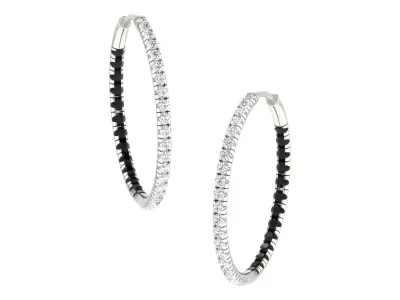 Light Weight White Gold Diamond Earring  -BU-500 3D print model