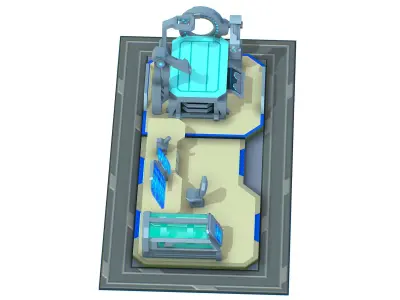 isometrical medical room hospital 01 Low-poly 3D model