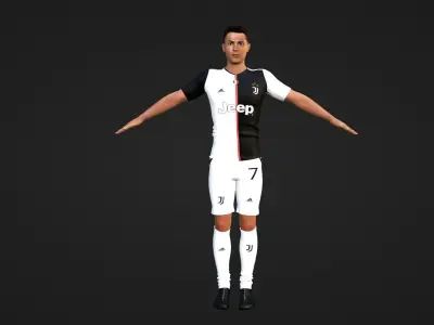 Cristiano Ronaldo - Manchester - Madrid - Juventus - Portugal Low-poly 3D model