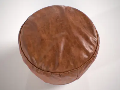 Moroccan Pouf leather Low-poly 3D model