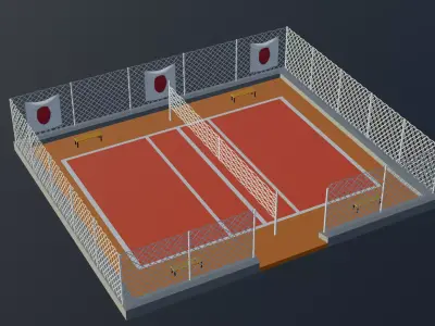Volleyball Stadium - Japan Low-poly 3D model