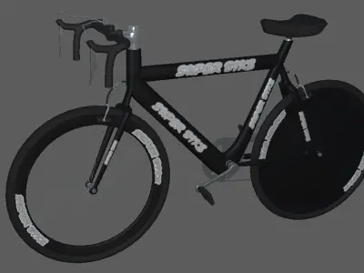 Bikes bike with lettering Low-poly 3D model