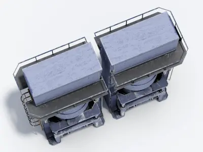 Industrial Hydraulic Press Machine Free low-poly 3D model