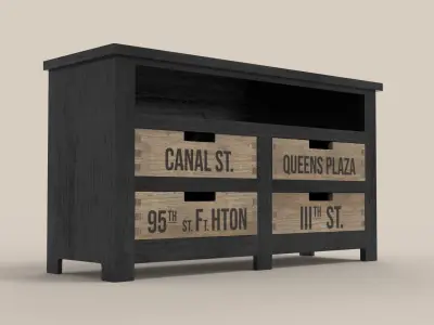 3D model of vintage and industrial style furniture 3D model