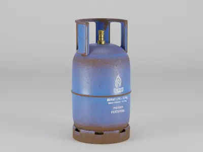 Indonesian LPG Cooking Gas Cylinders 12 Kg Low-poly 3D model