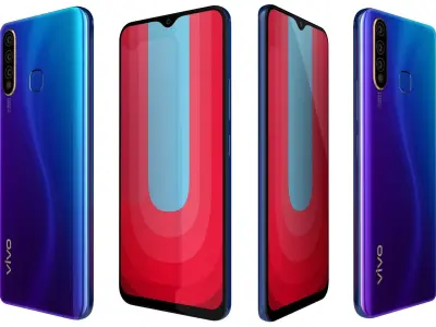 Vivo u 20 Blaze Blue And Racing Black 3D model